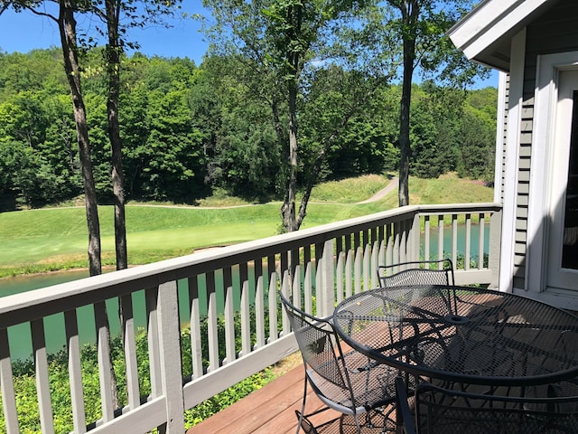 deck featuring a yard