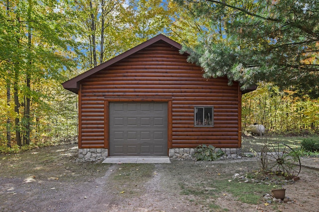 view of garage