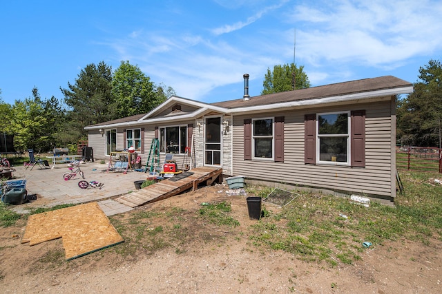 view of front of home with a patio area