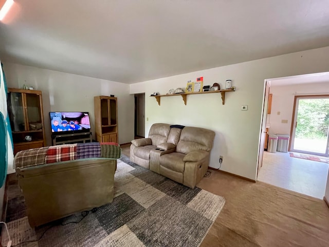 view of tiled living room