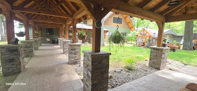 view of patio with a gazebo