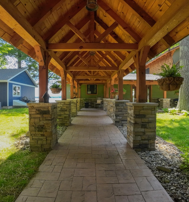 view of patio / terrace with a gazebo