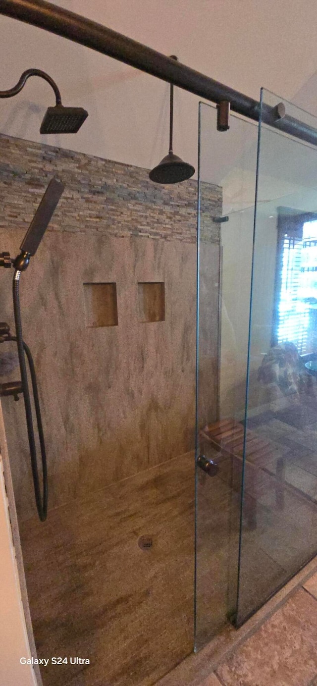 bathroom with an enclosed shower