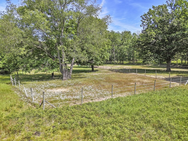 view of yard with a rural view