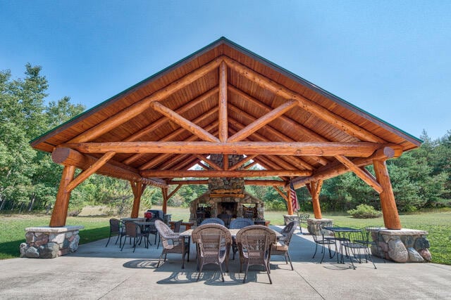 view of nearby features featuring a gazebo and a patio