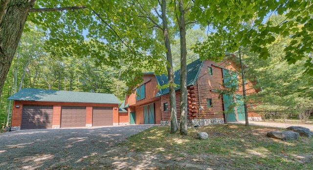 view of log-style house