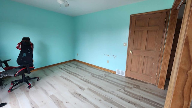 interior space featuring light wood-type flooring