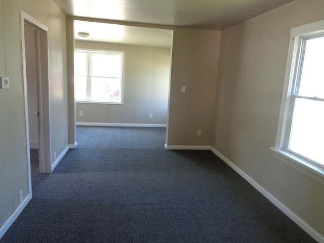 unfurnished room with carpet and a wealth of natural light