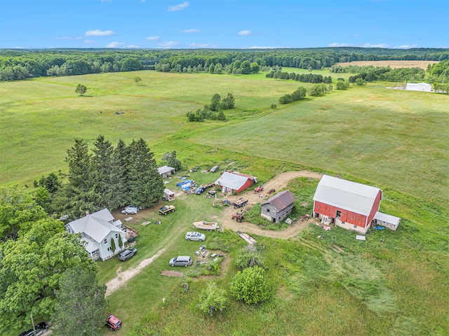 aerial view featuring a rural view