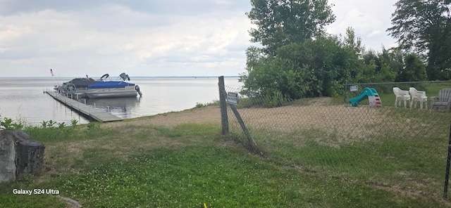 water view featuring a boat dock