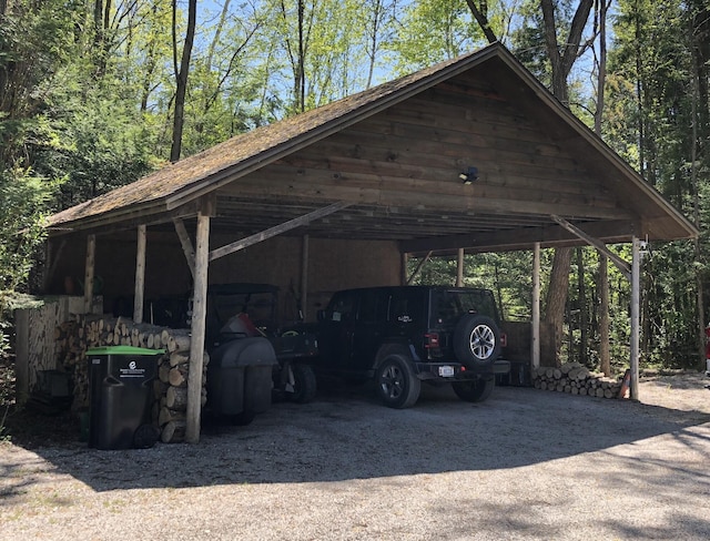 view of car parking with a carport