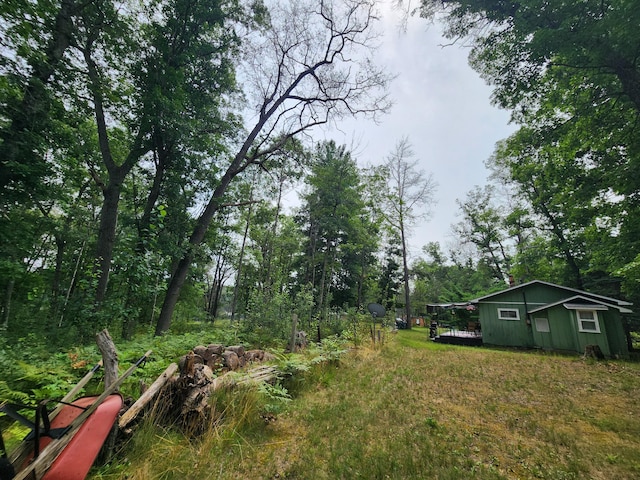 view of yard with an outdoor structure