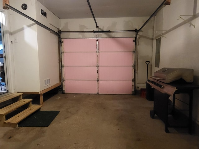 garage with electric panel