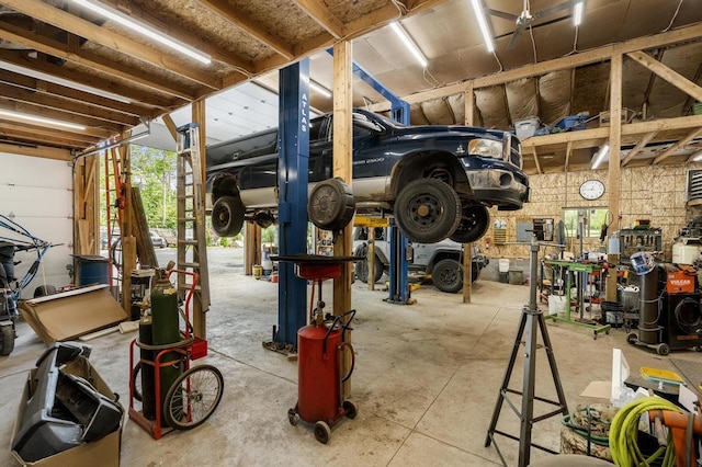 view of garage