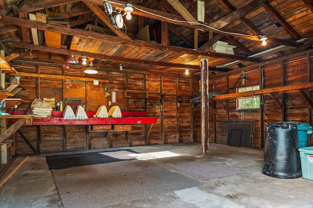 miscellaneous room featuring vaulted ceiling