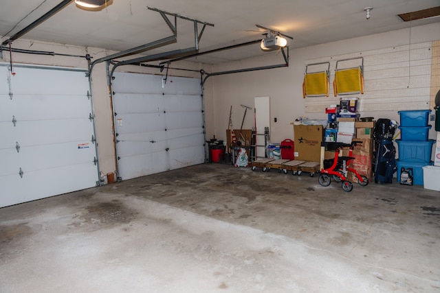 garage featuring a garage door opener