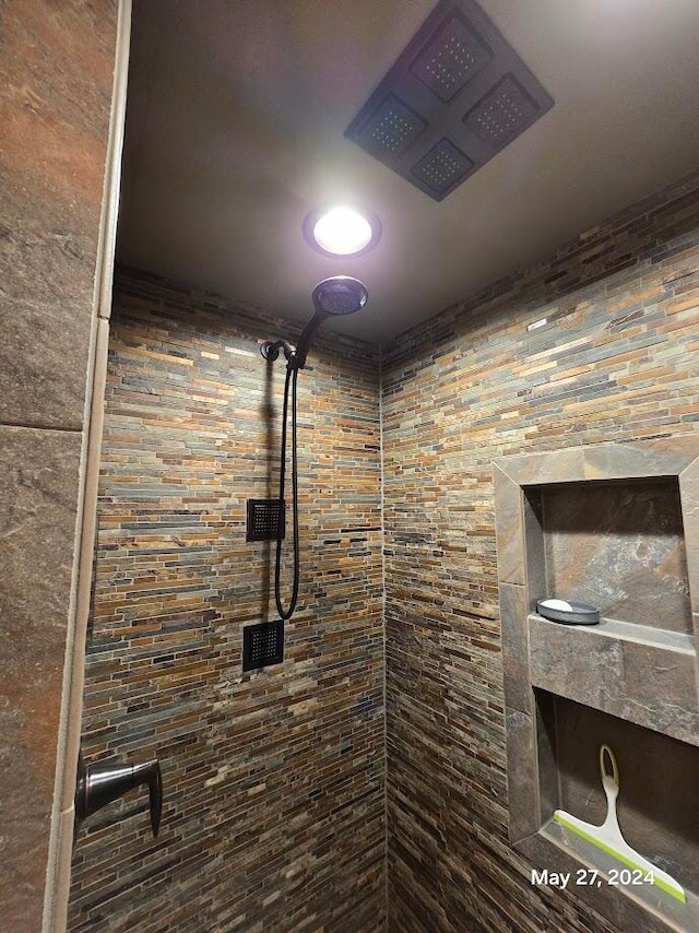 interior details with tiled shower