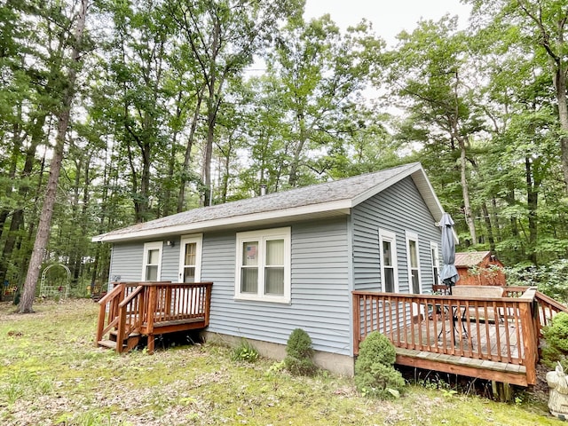 view of front of home featuring a deck