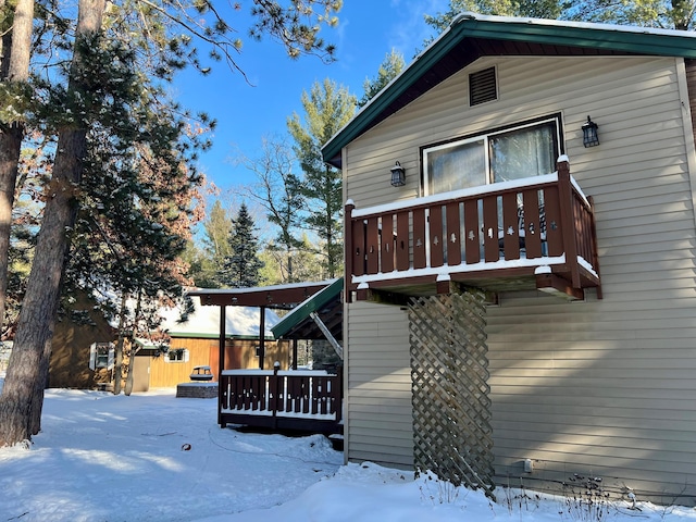 view of snowy exterior