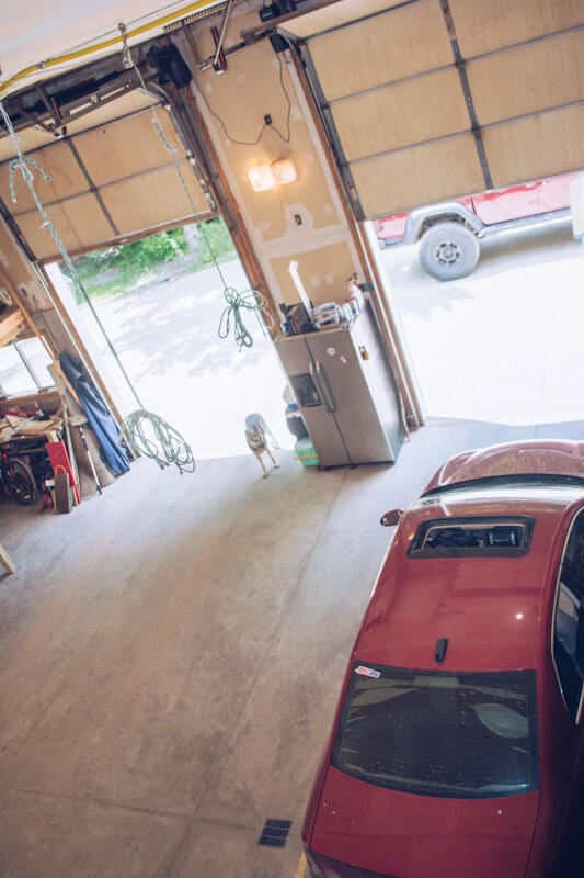 view of garage