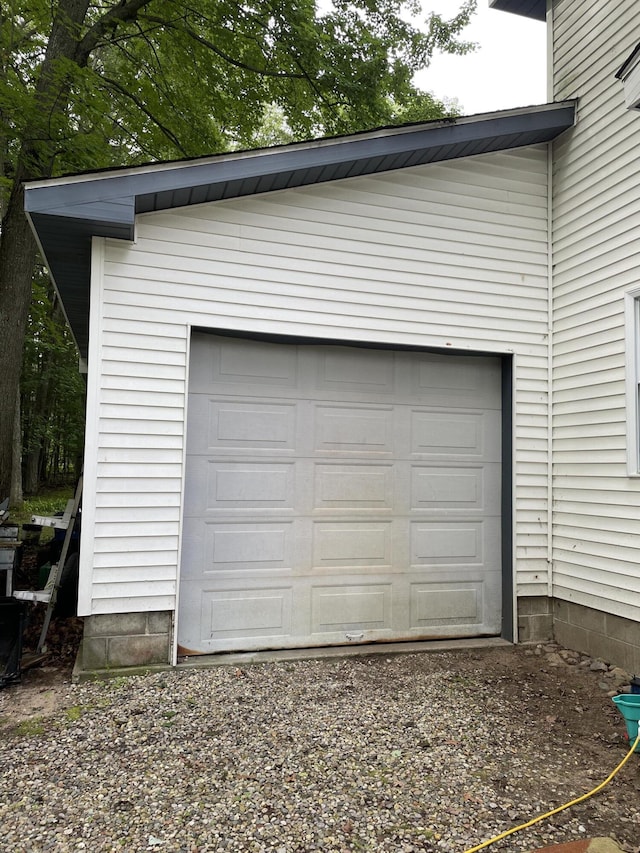 view of garage