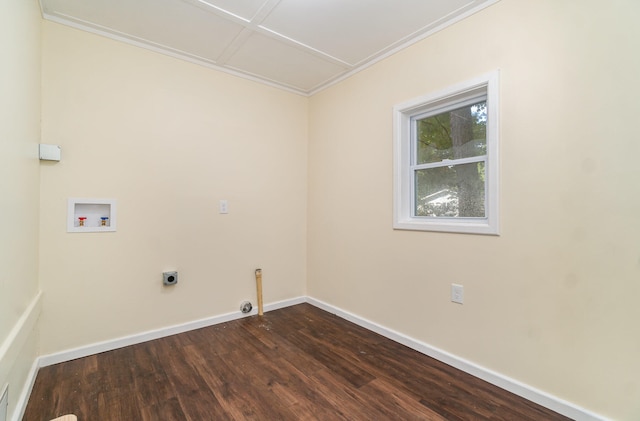 laundry room with washer hookup, hardwood / wood-style flooring, and electric dryer hookup