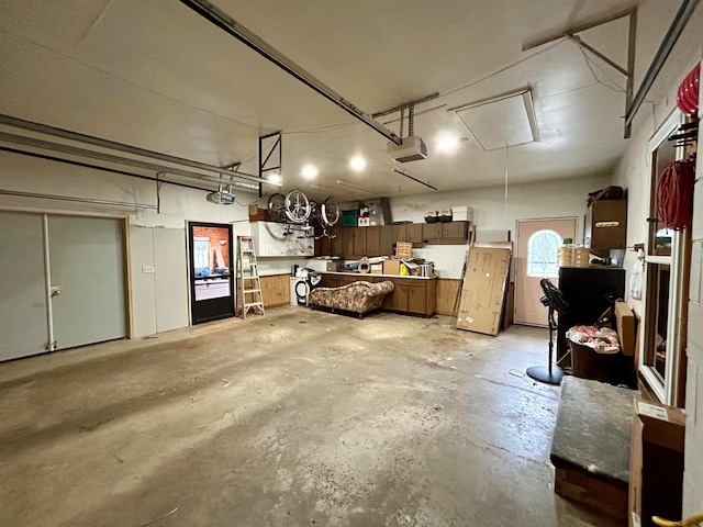 garage featuring a garage door opener