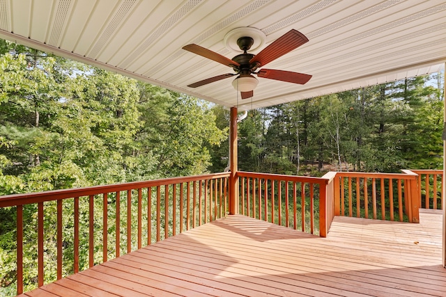 wooden terrace with ceiling fan