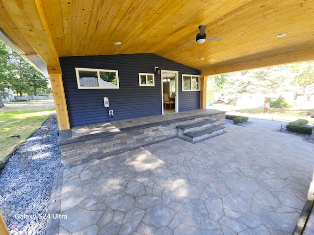 view of patio / terrace with ceiling fan