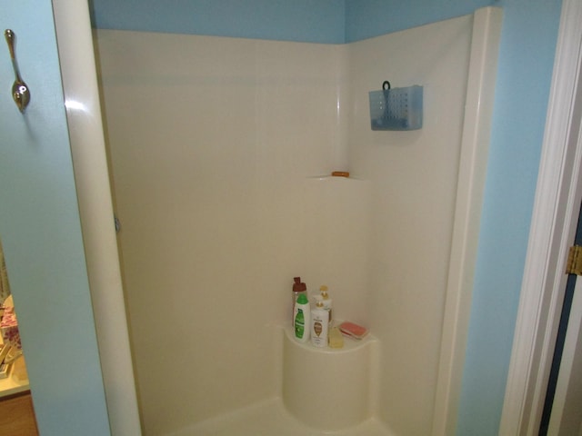 bathroom featuring walk in shower