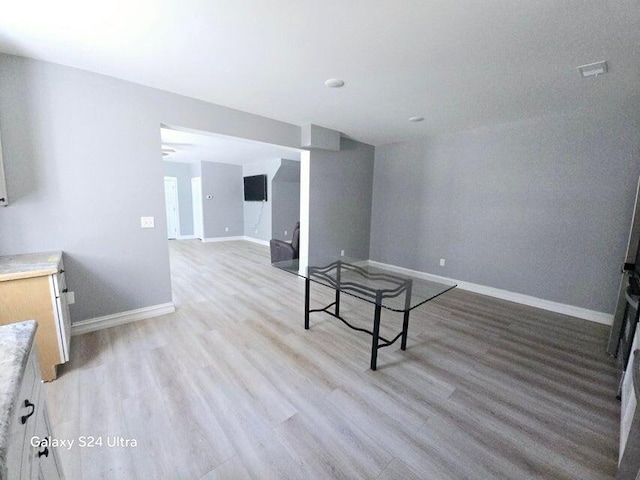 interior space featuring light wood-type flooring