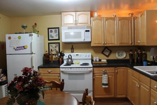 kitchen with sink and white appliances