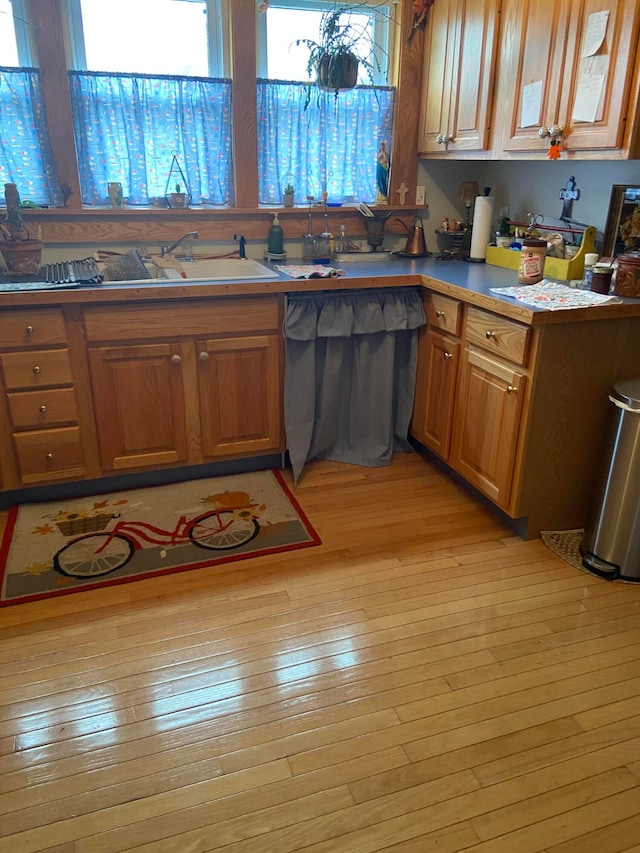 kitchen featuring sink and light hardwood / wood-style floors