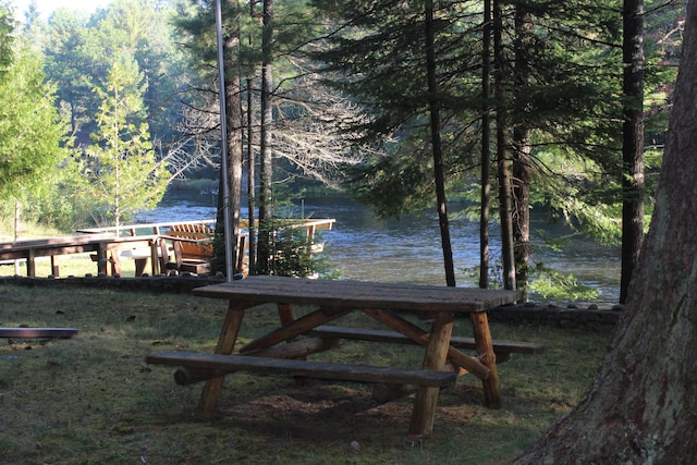 view of property's community with a water view