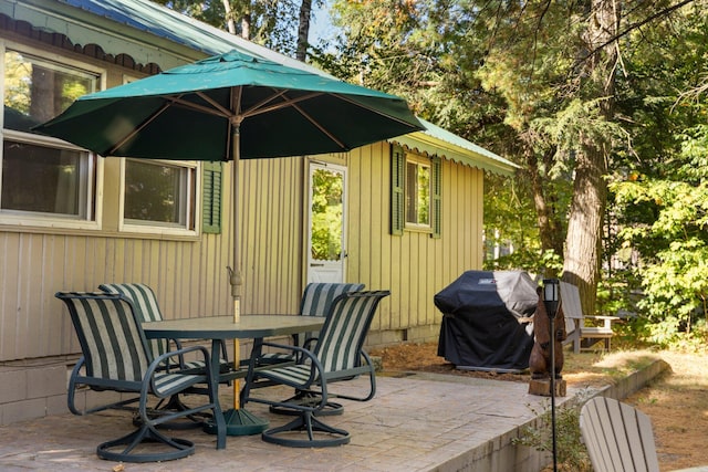 view of patio featuring grilling area