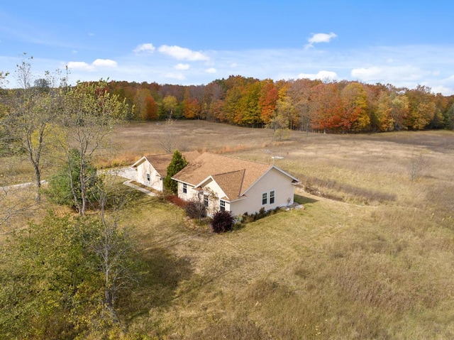 aerial view with a rural view