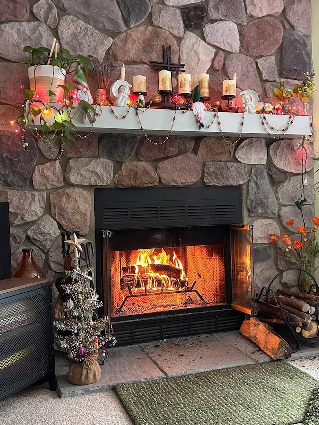 room details with a fireplace