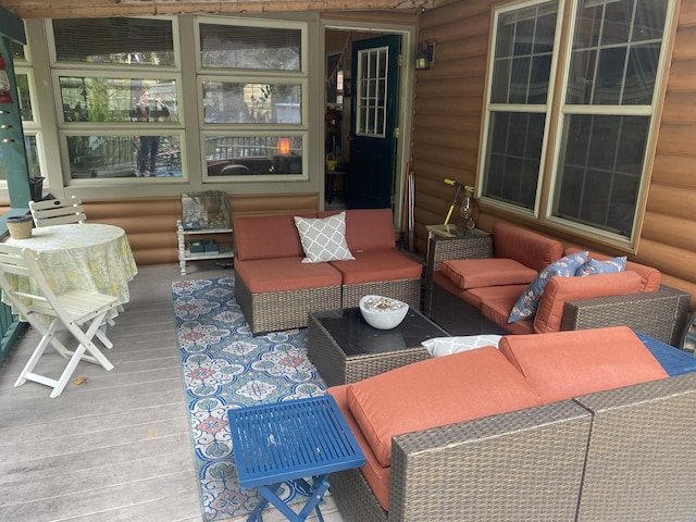 deck featuring an outdoor hangout area