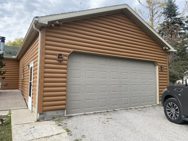 view of garage