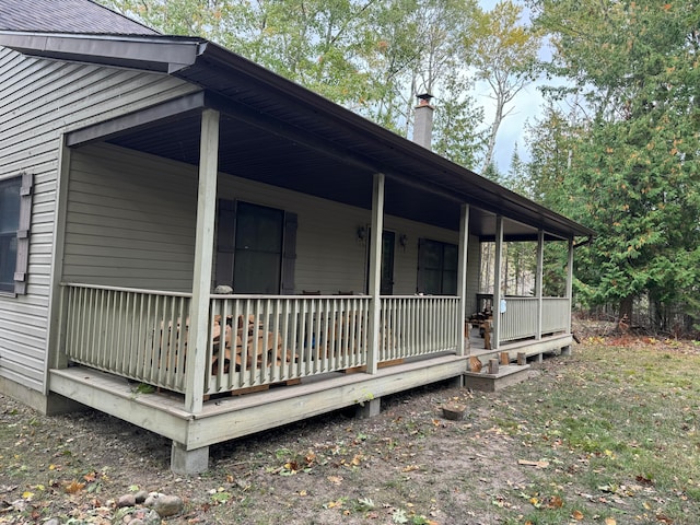 view of home's exterior featuring covered porch