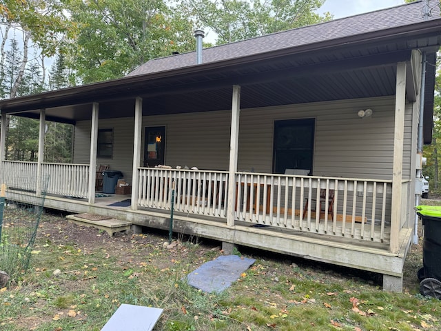 exterior space featuring covered porch