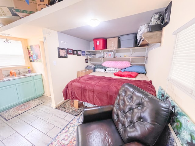 bedroom with sink