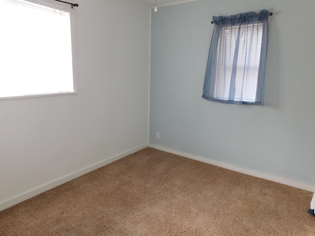 unfurnished room featuring carpet floors and plenty of natural light