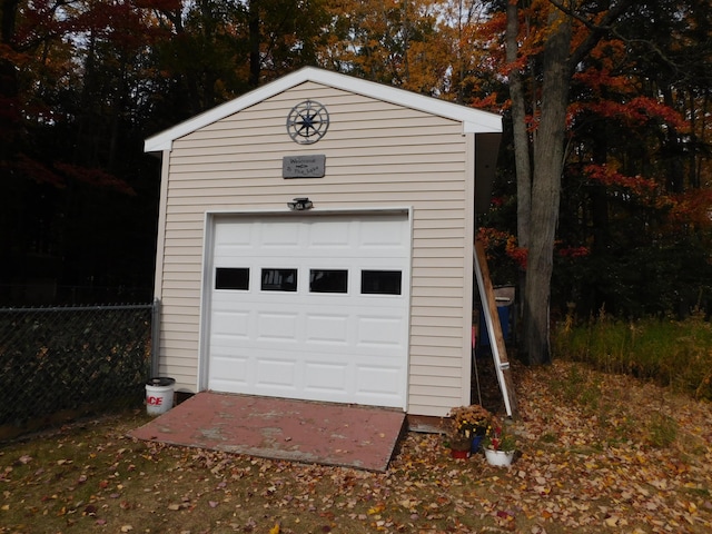 view of garage