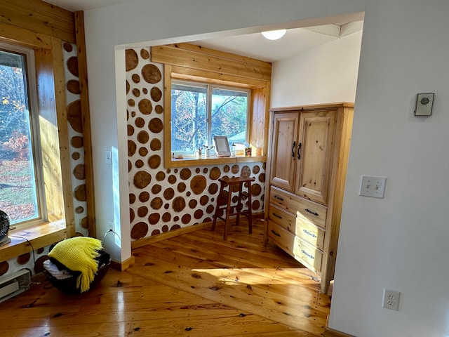 interior space with light hardwood / wood-style flooring