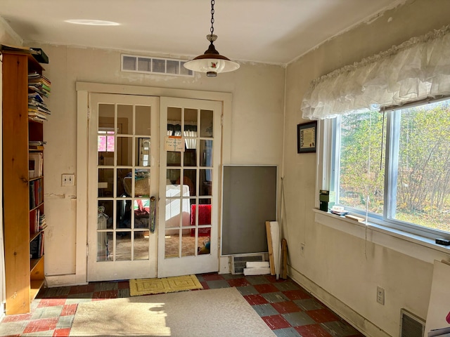 doorway to outside with french doors