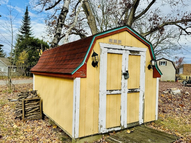 view of shed