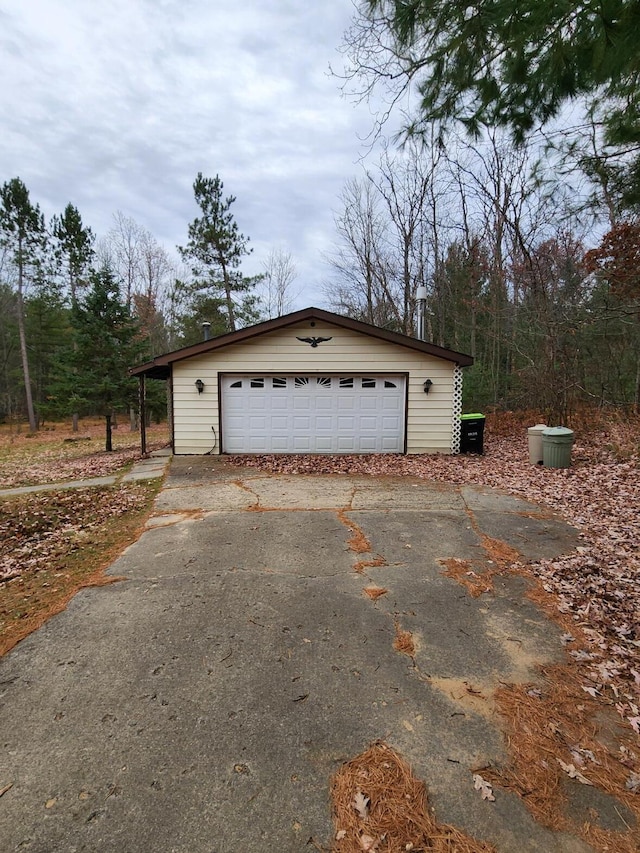 view of garage