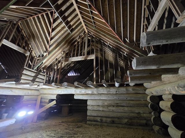 interior space with log walls