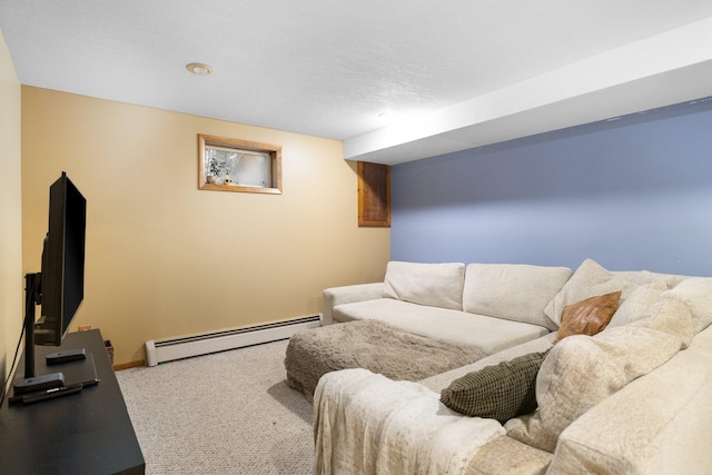 living room featuring a baseboard radiator